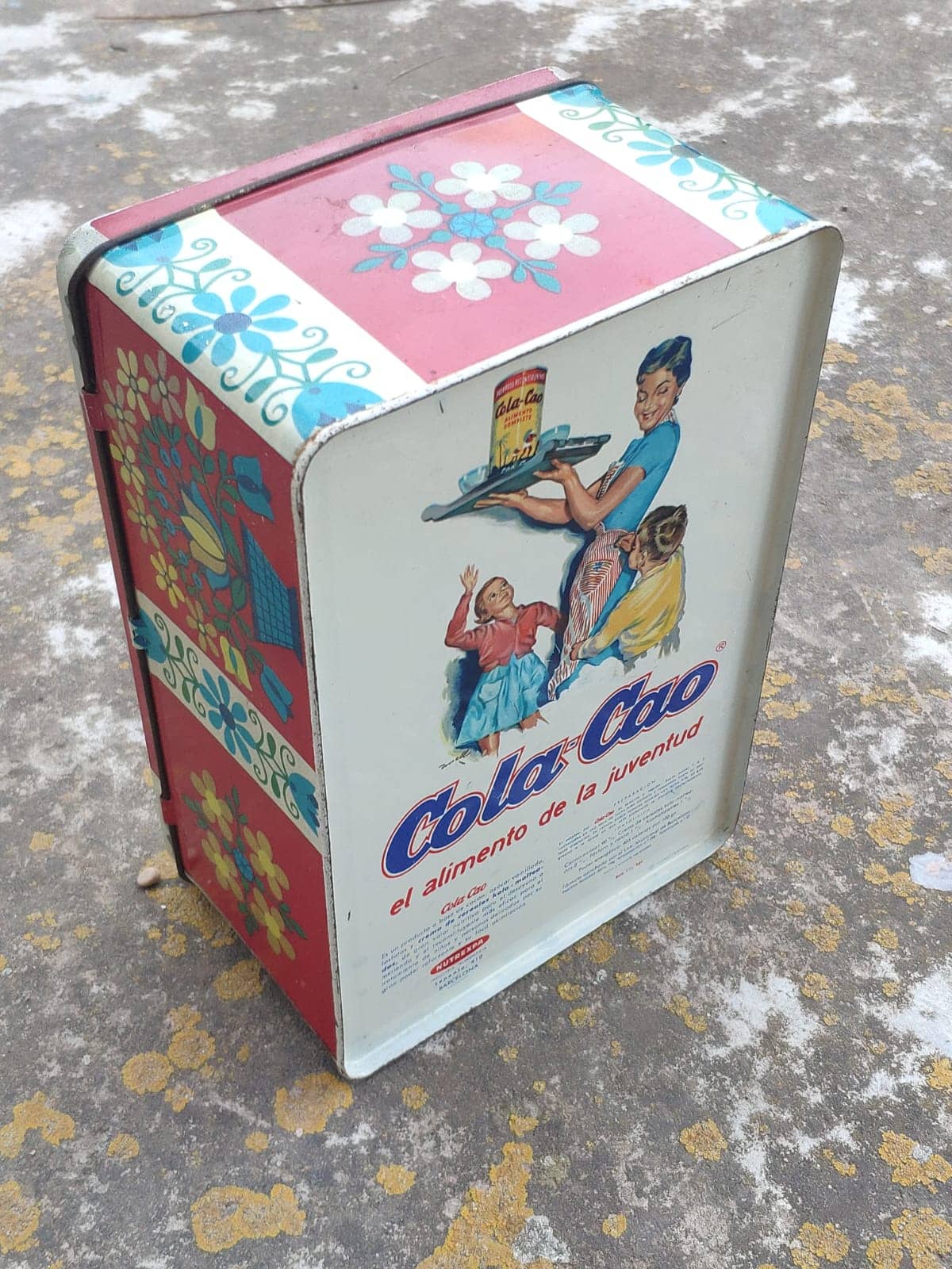 Lata de Cola Cao flores antigua años 60 - Imagen 5