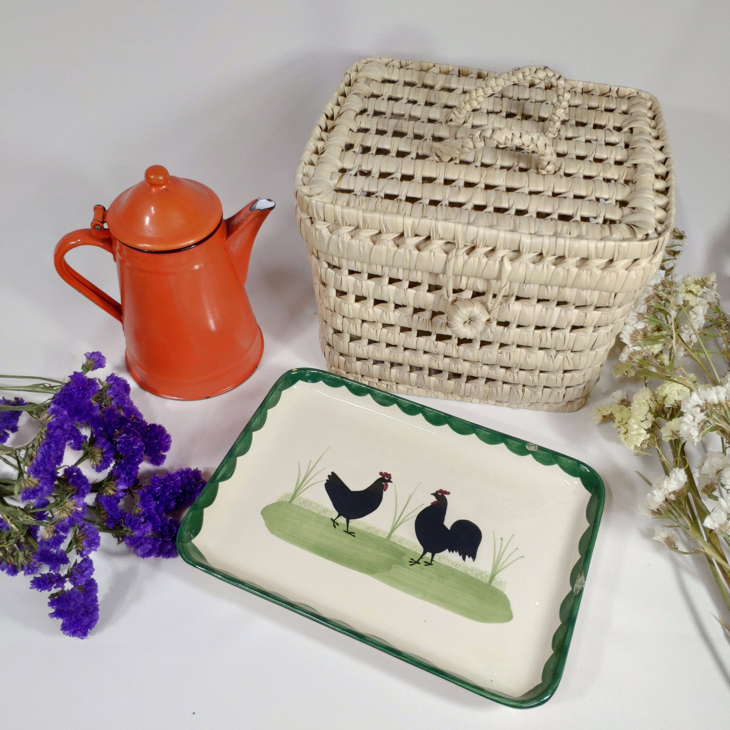 Hahn & Henne - Zeller Keramik bandeja gallo y gallina unico deco