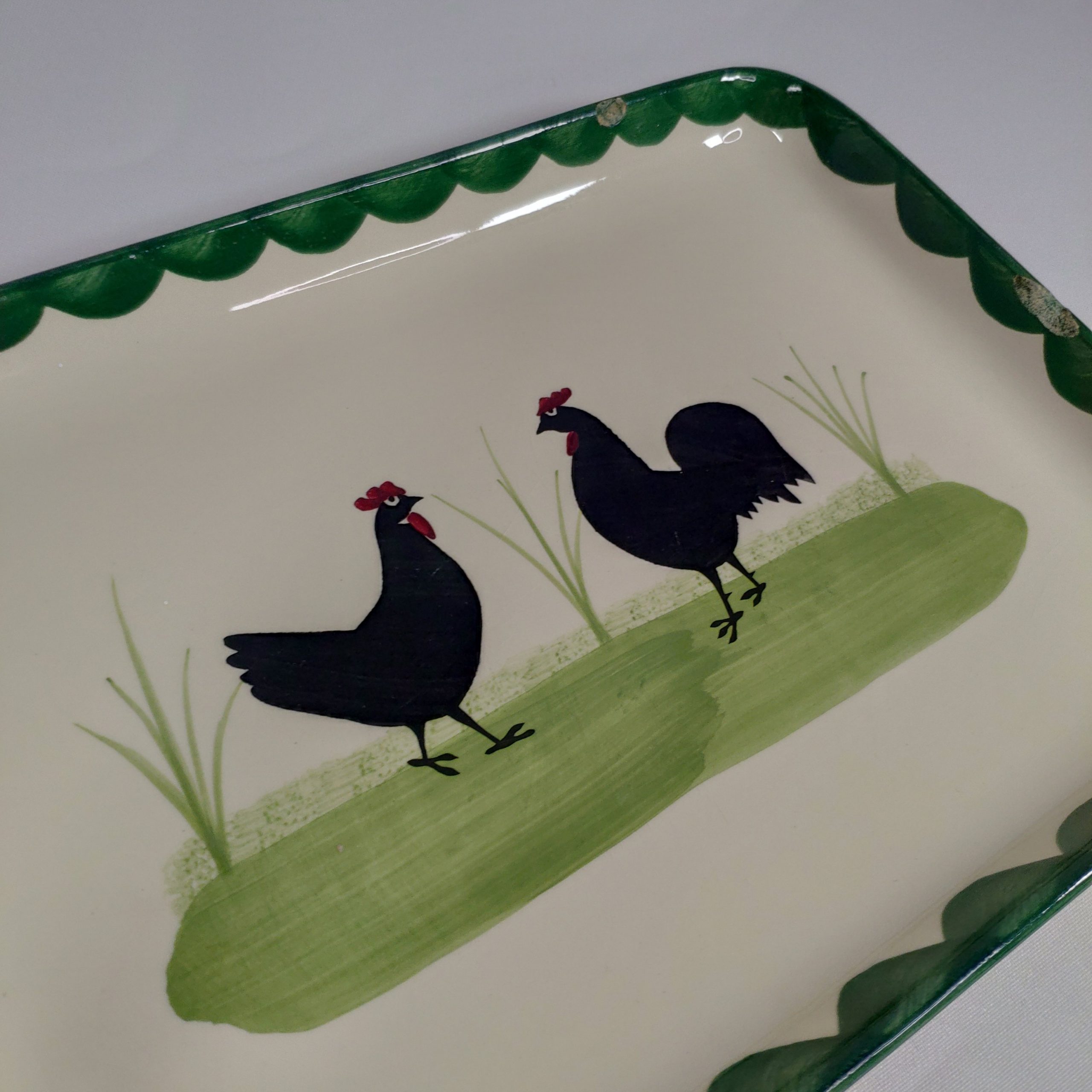 Hahn & Henne - Zeller Keramik bandeja gallo y gallina unico deco