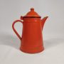Tetera naranja metalica esmaltada unico deco