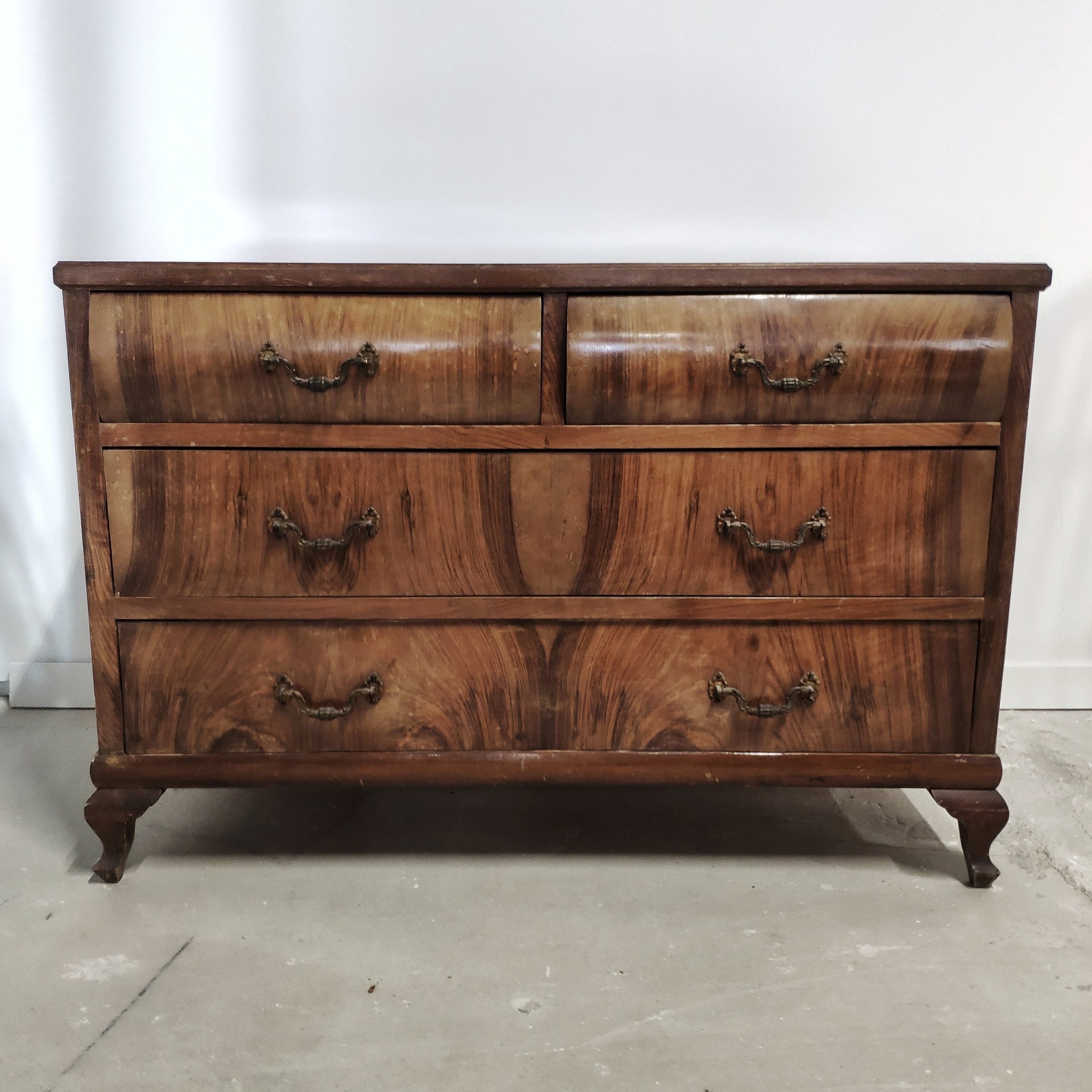 cómoda chapada nogal unico deco muebles segunda mano