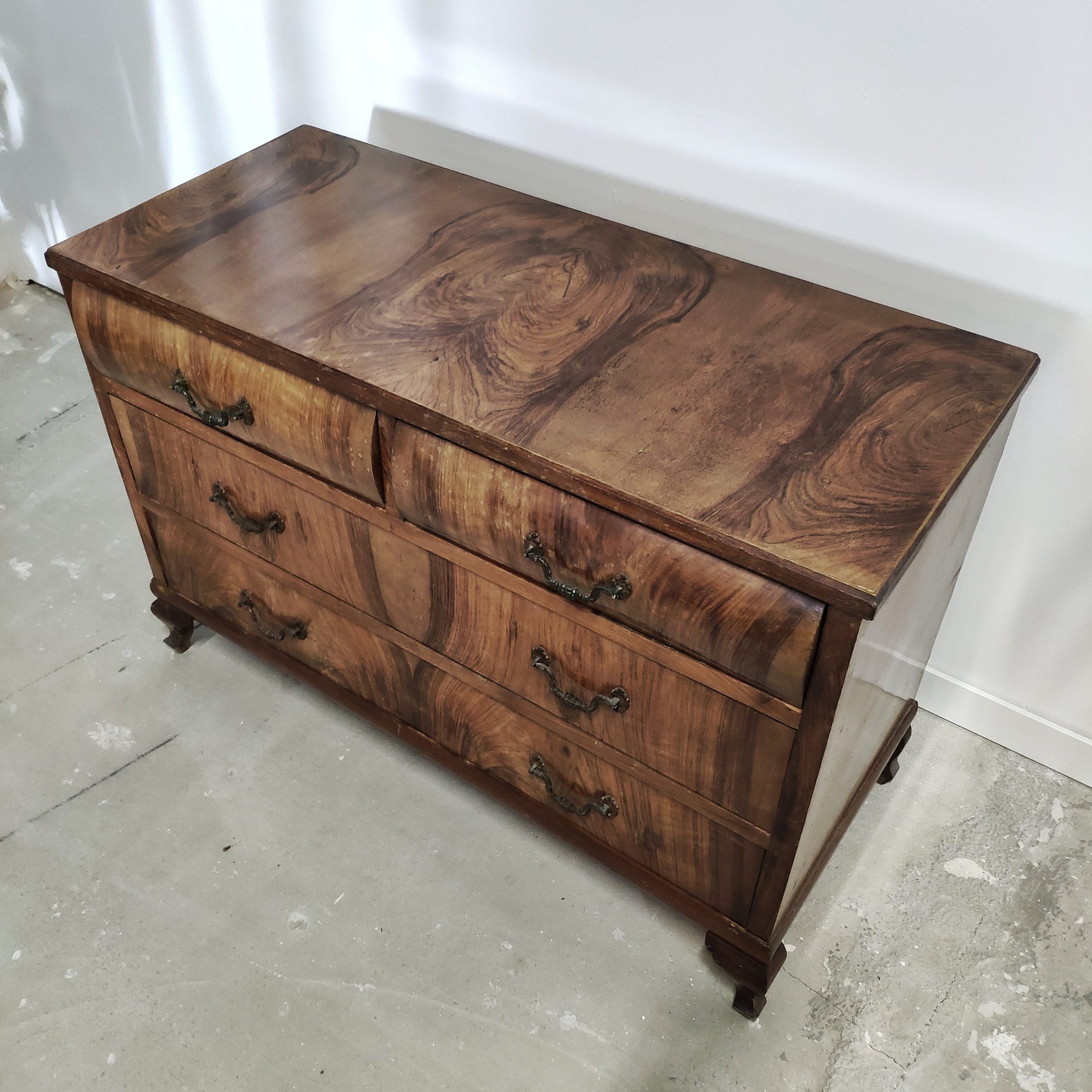 cómoda chapada nogal unico deco muebles segunda mano