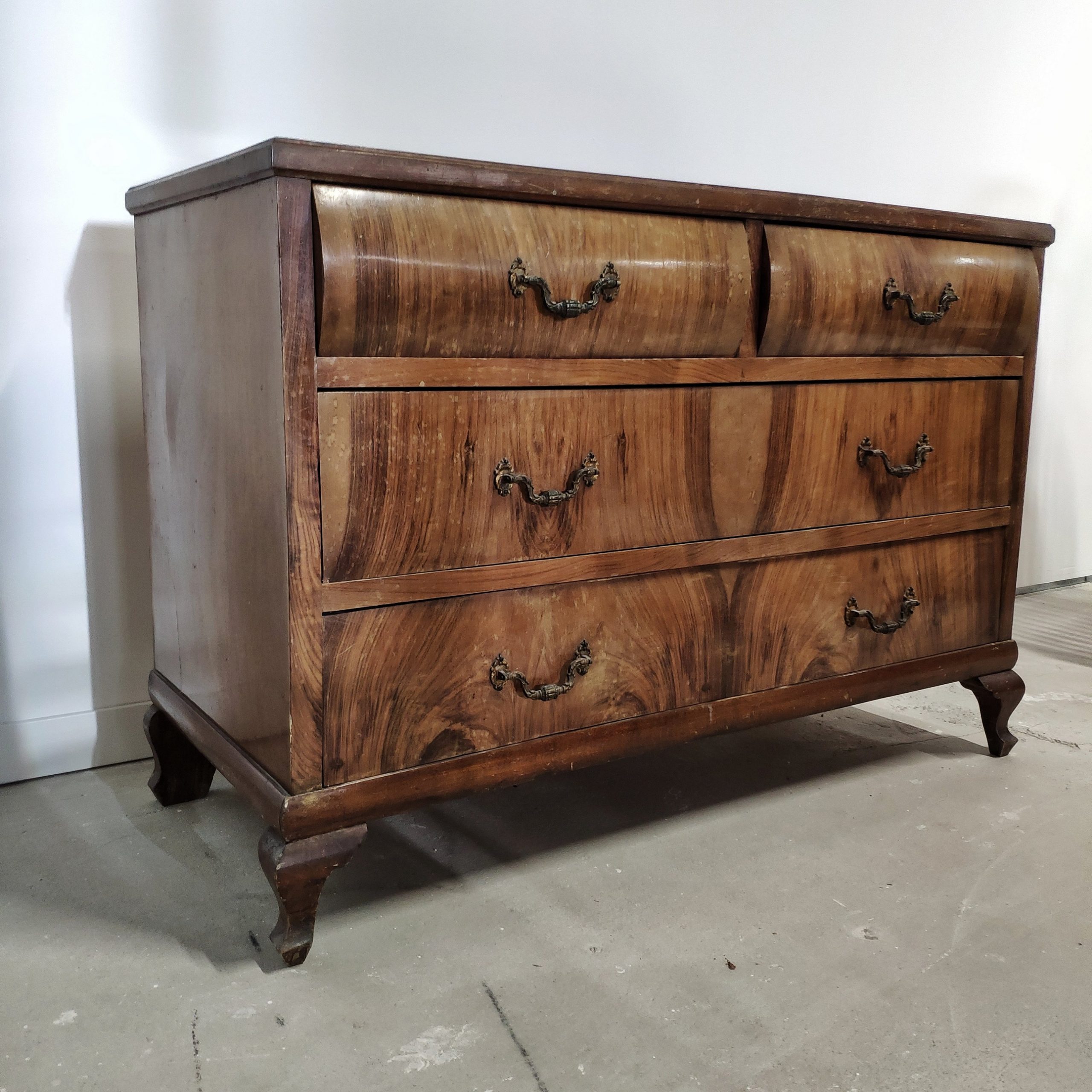 cómoda chapada nogal unico deco muebles segunda mano