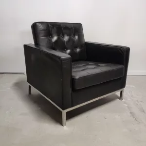 sillones Knoll de cuero negro unico deco muebles