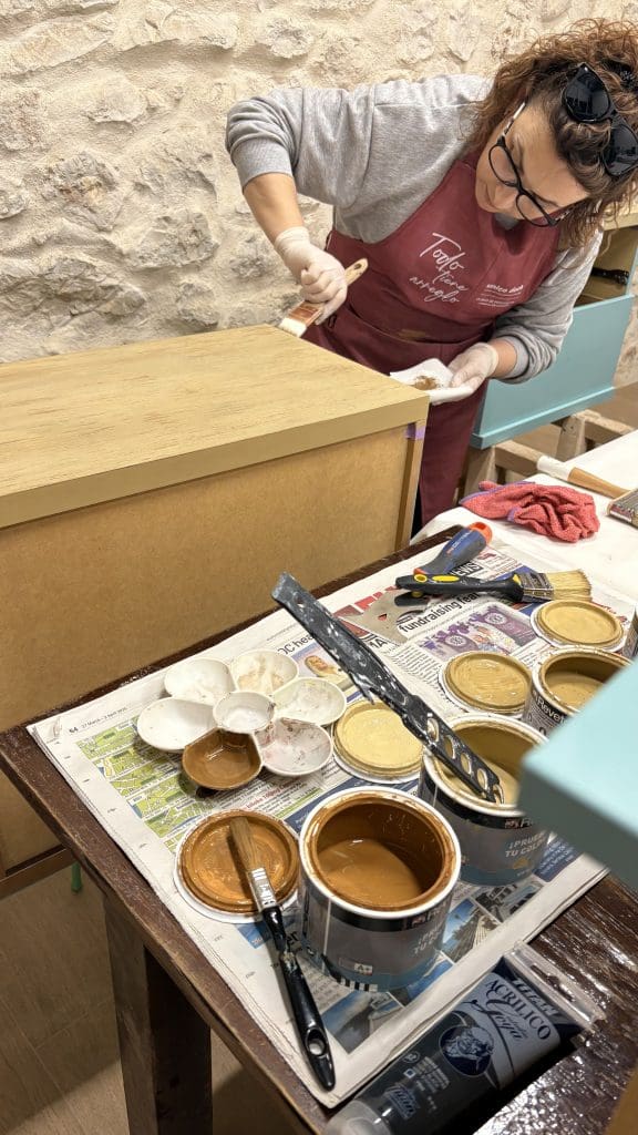 imitación madera en el taller